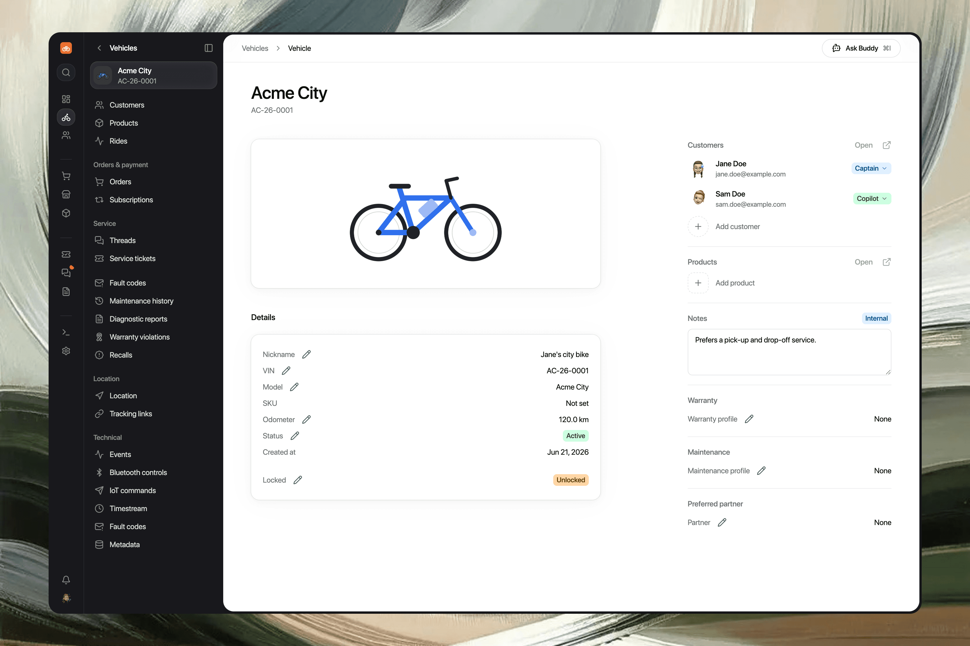 Centralized vehicle data